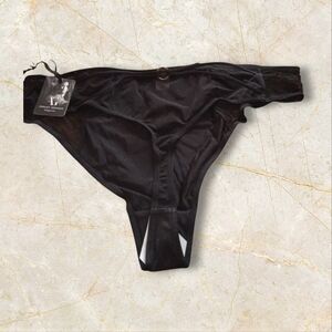 Black Lace, Nylon, Spandex Thong Panties